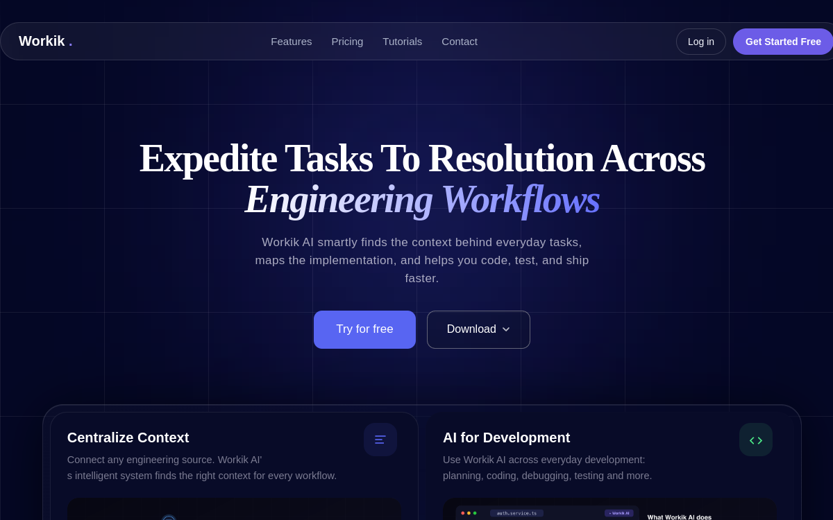 Workik website screenshot