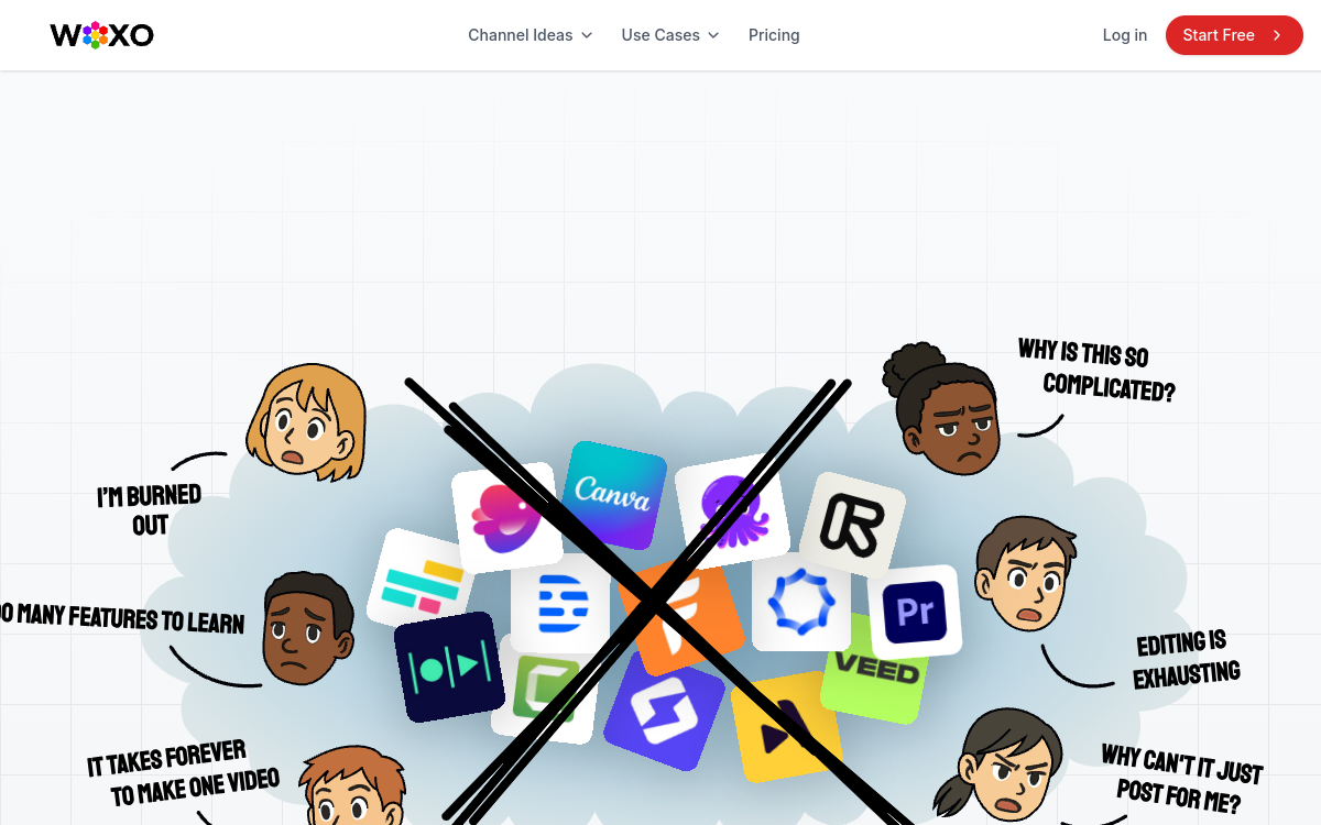 WOXO: AI Video Generator for Social Content website screenshot