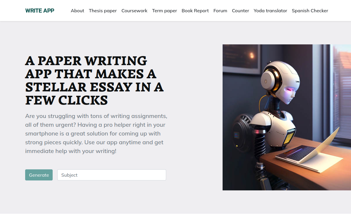 writeapp.co website screenshot