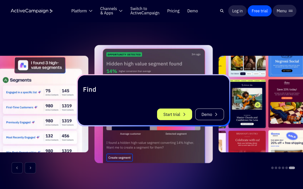 ActiveCampaign AI website screenshot