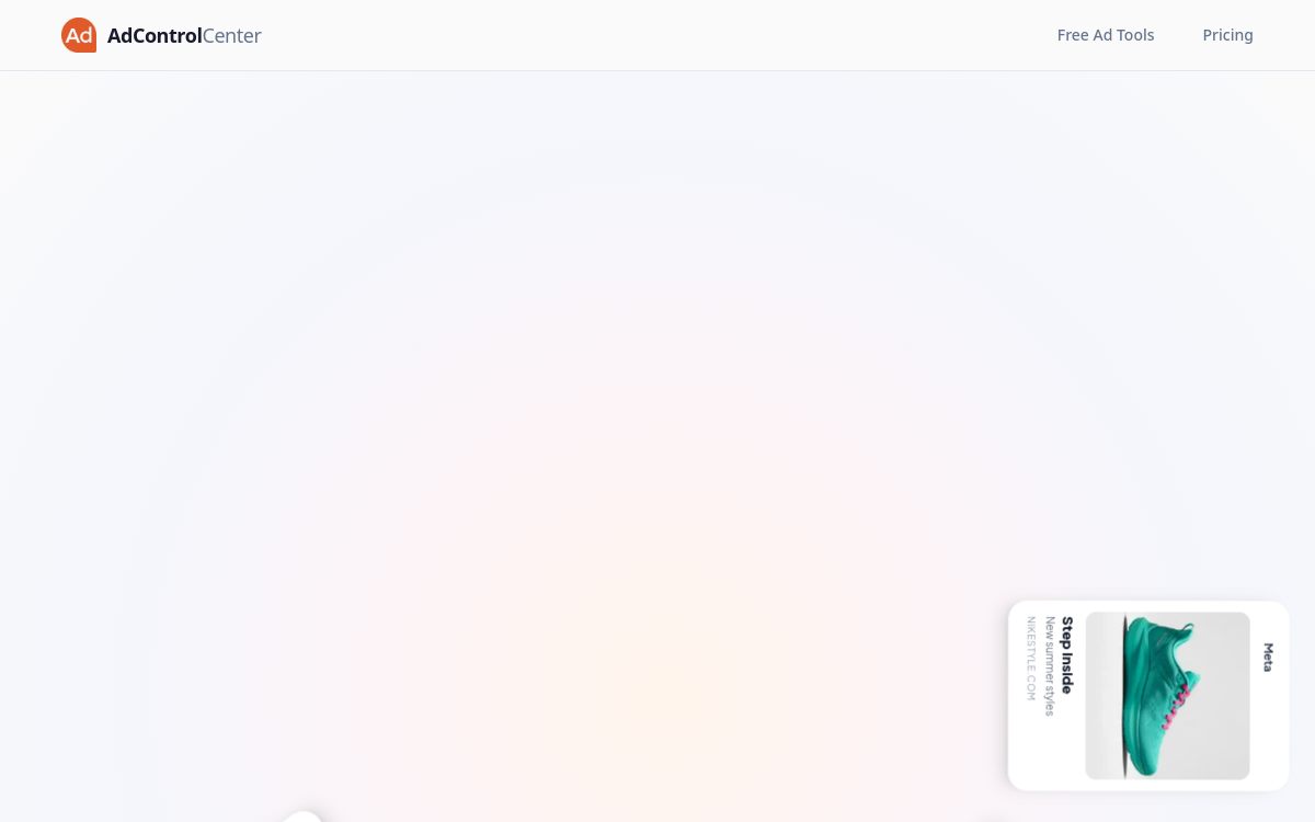 AdControlCenter website screenshot