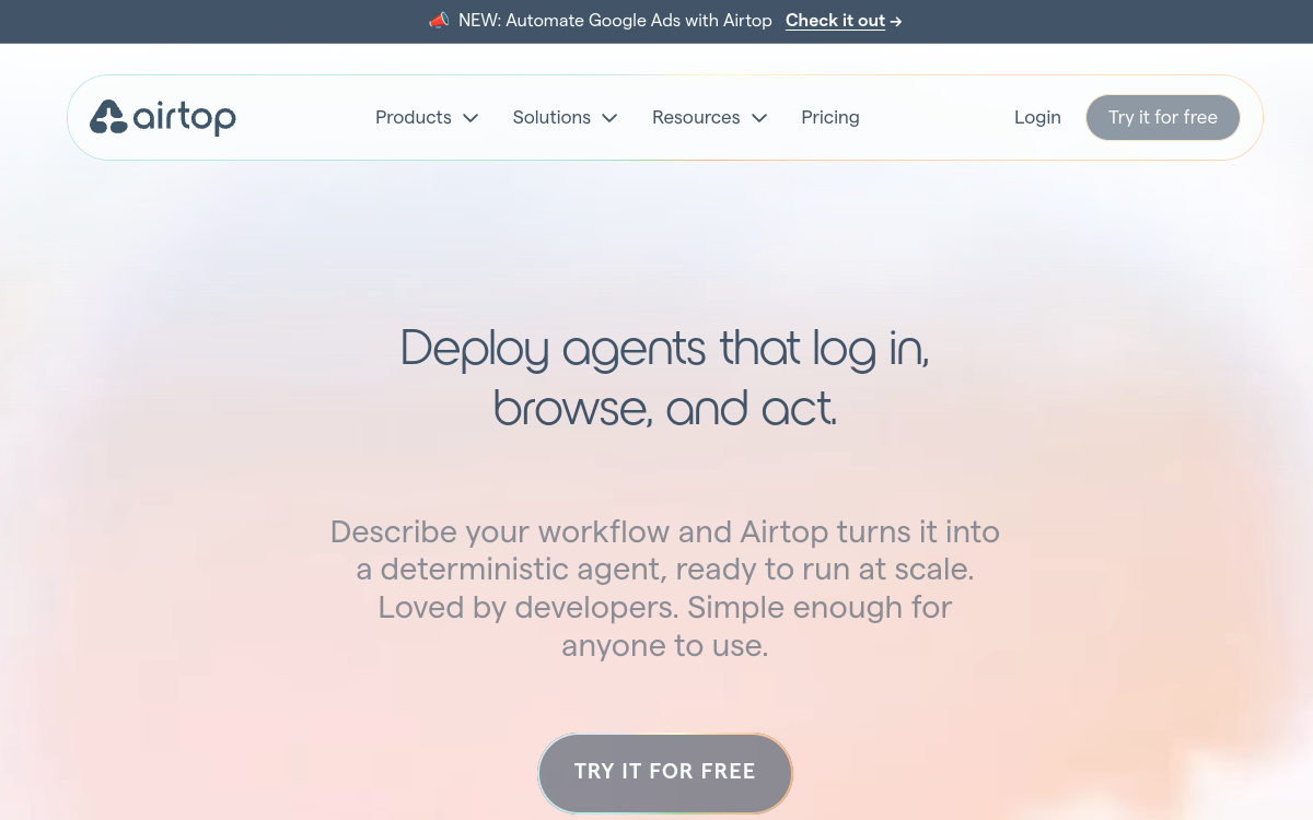 Airtop website screenshot