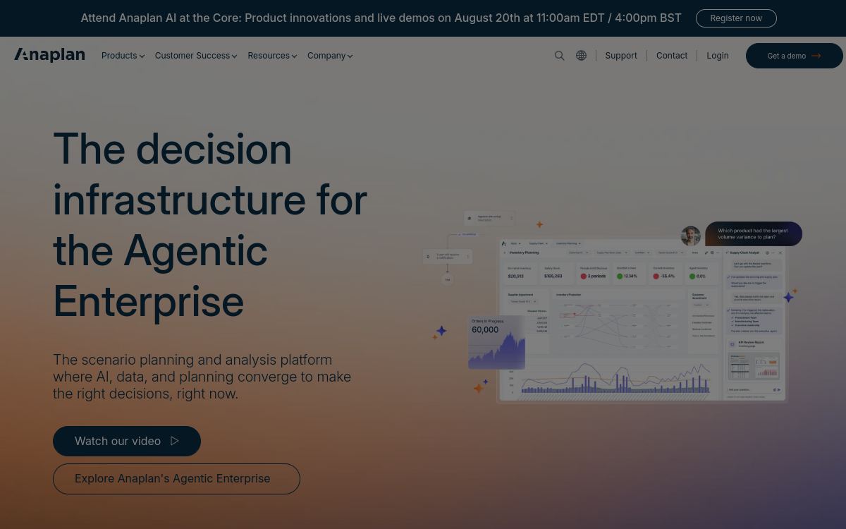 Anaplan website screenshot