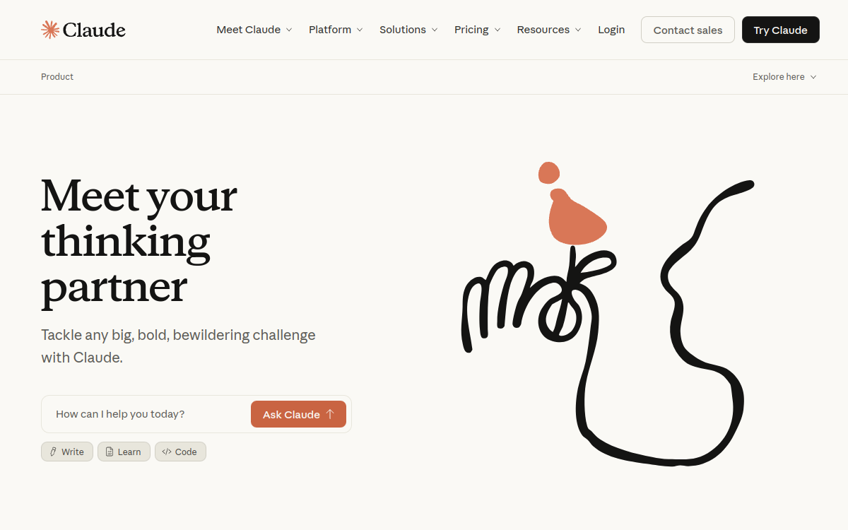 Claude 3 website screenshot