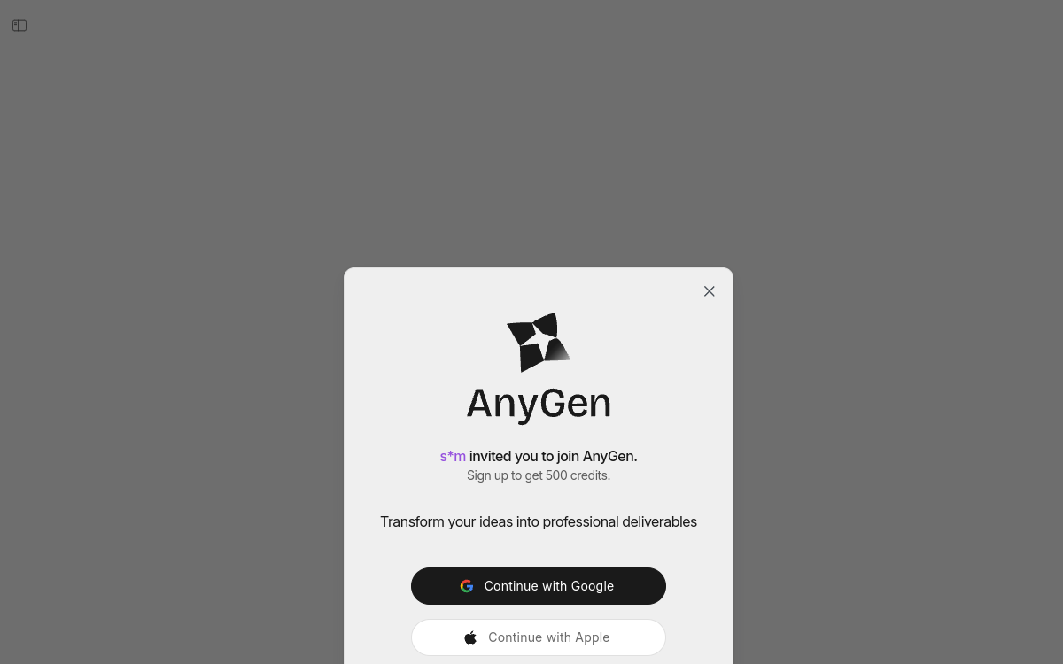 AnyGen website screenshot