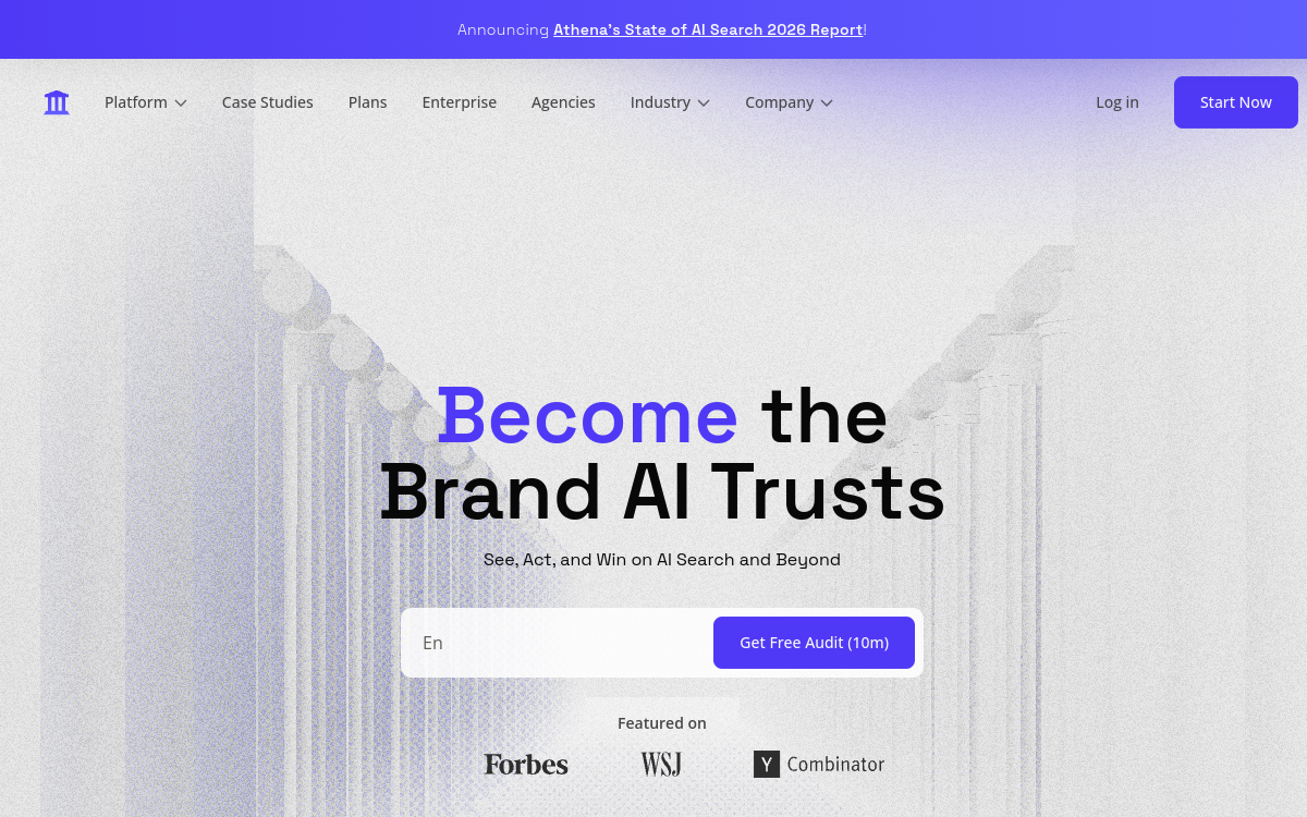 Athena HQ homepage screenshot