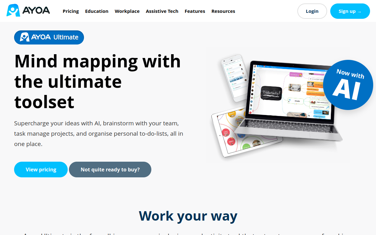 Ayoa Ultimate – Because mind mapping is just the beginning 网站预览