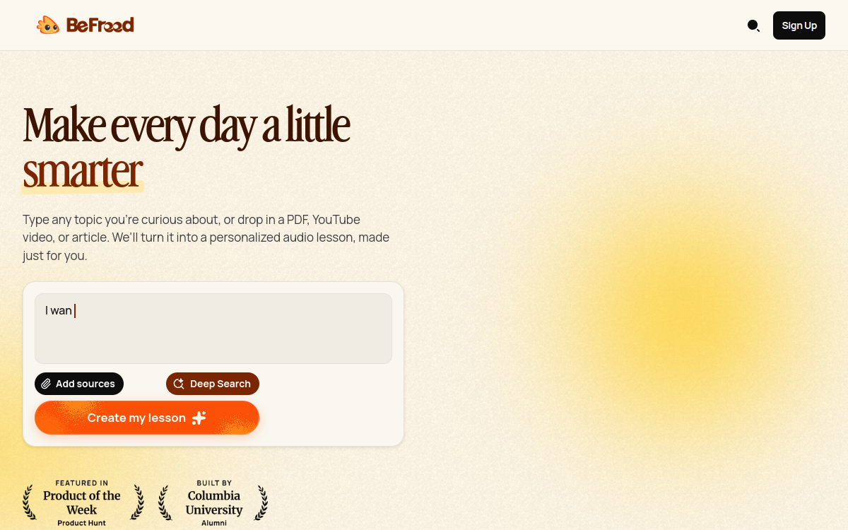 BeFreed website screenshot