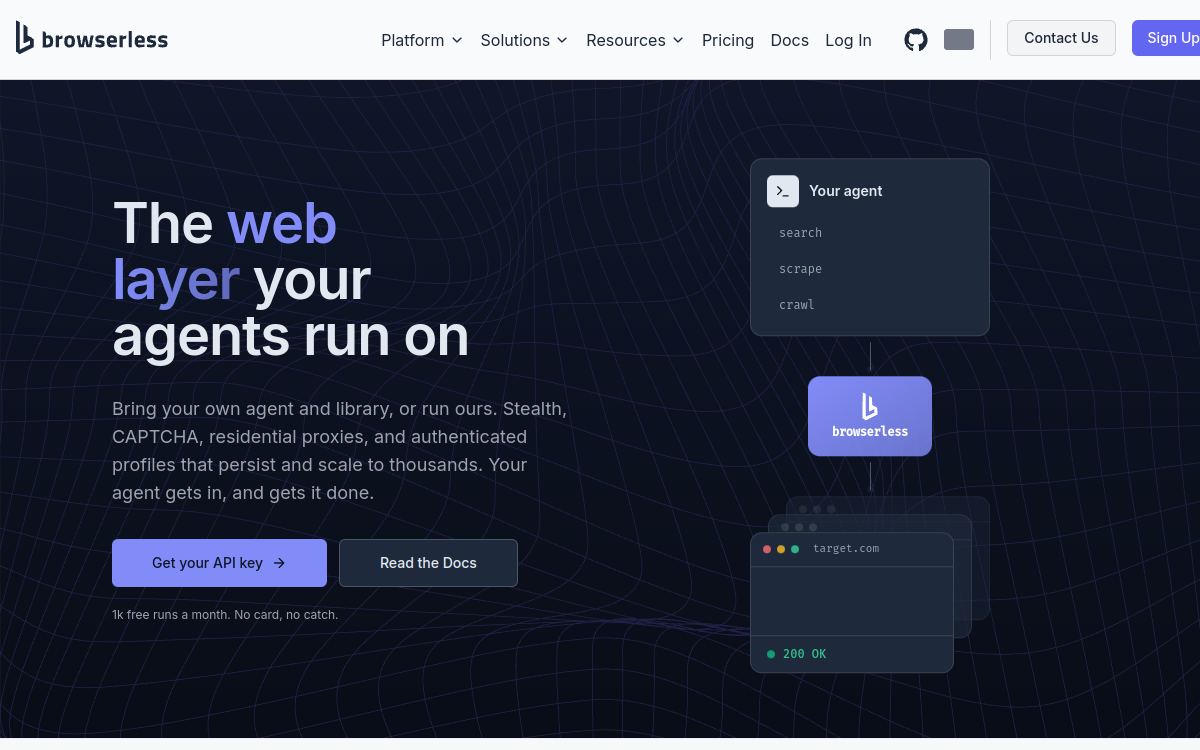 Browserless website screenshot