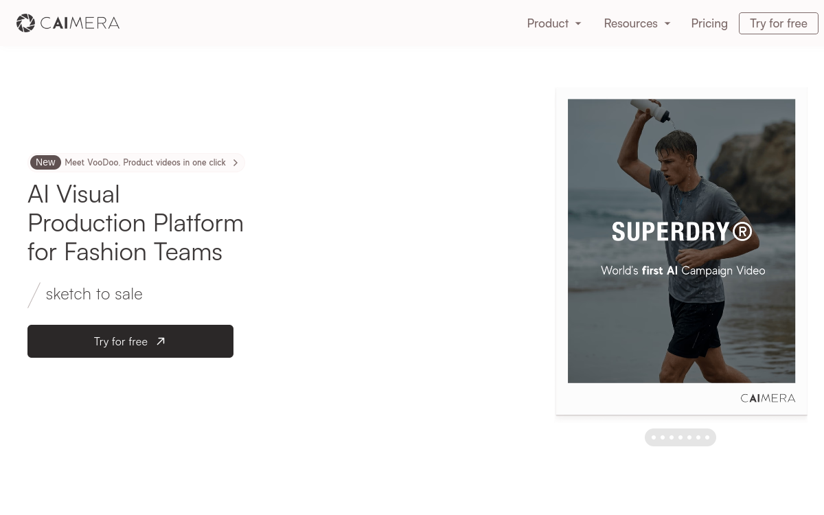 Caimera website screenshot
