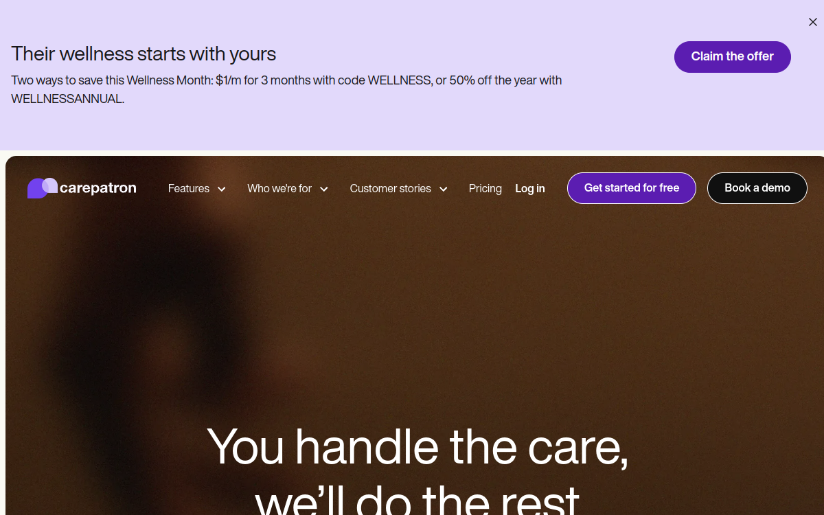 Carepatron website screenshot