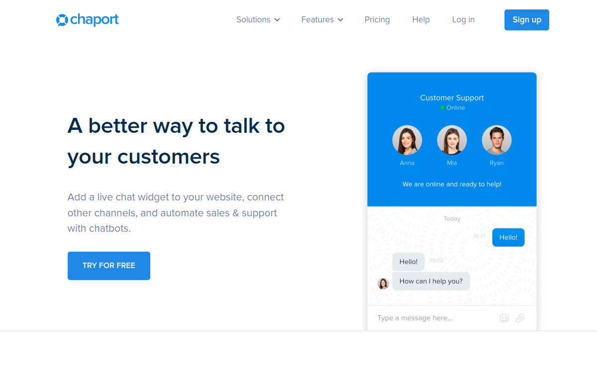 Chaport website screenshot