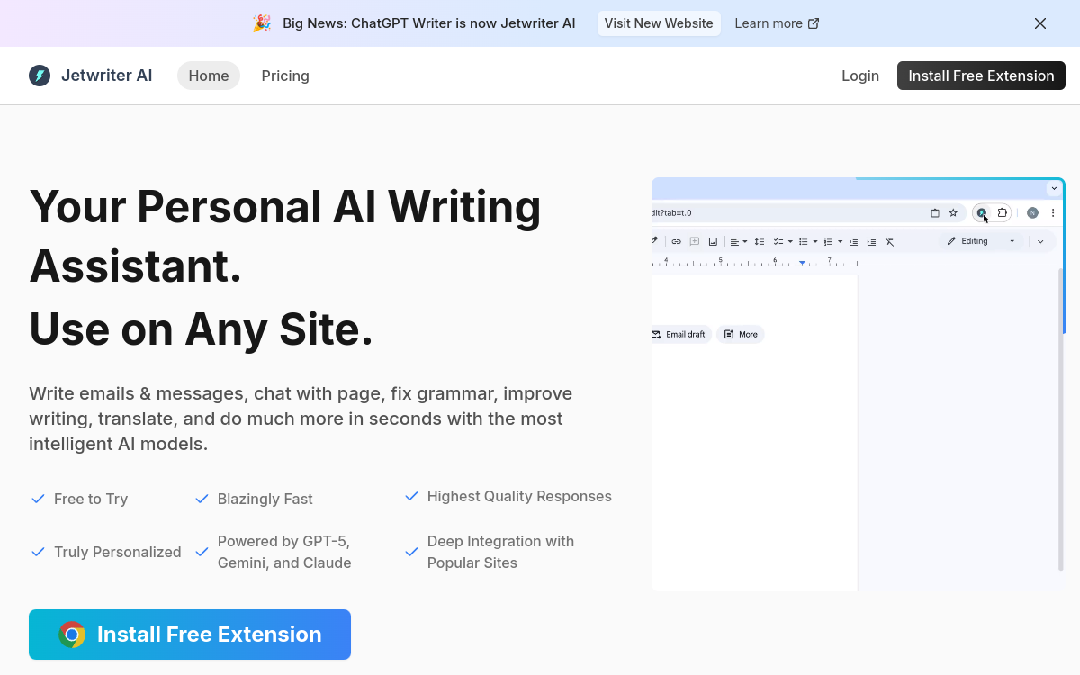 ChatGPT Writer screenshot