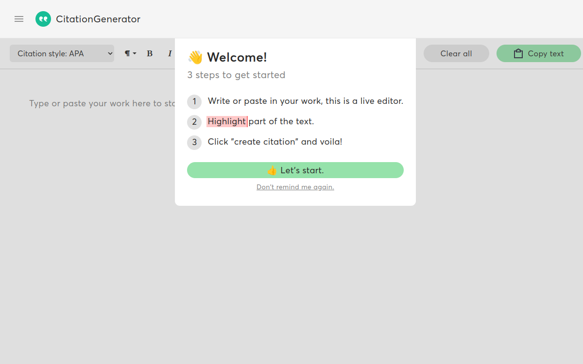 Citation Generator screenshot