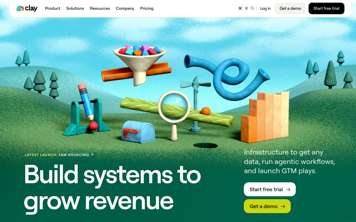 Clay 2.0 website screenshot