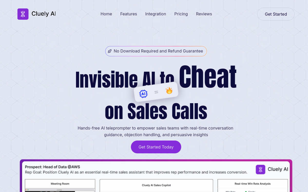 Cluely AI website screenshot