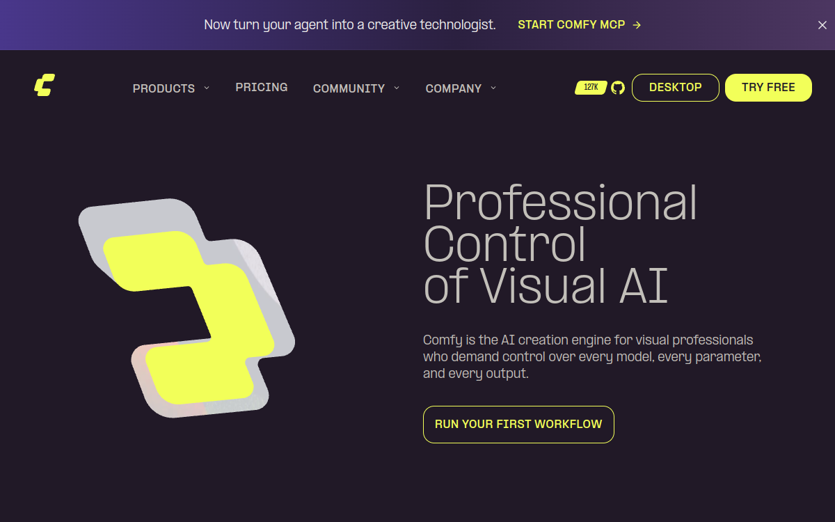 ComfyUI website screenshot