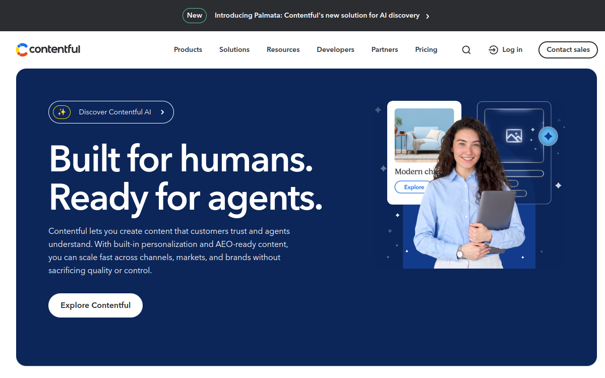 Contentful website screenshot