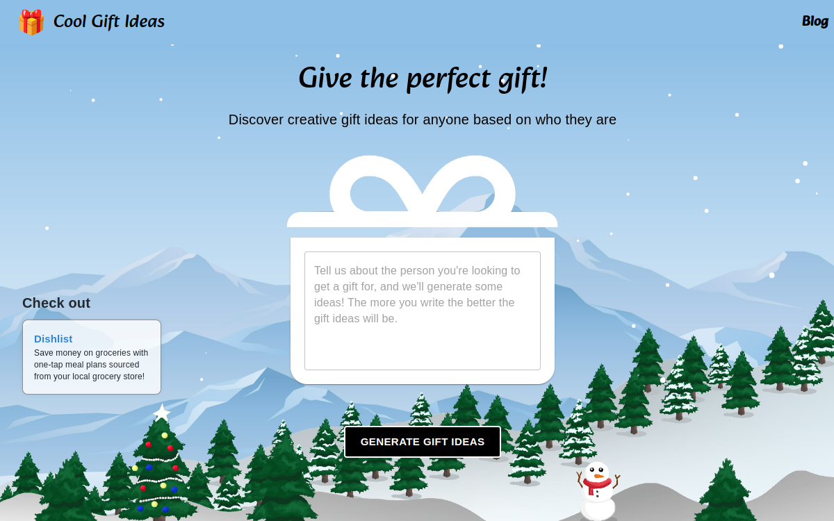 Cool Gift Ideas website screenshot