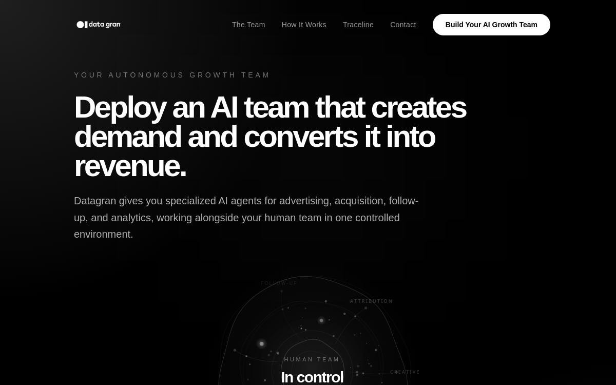 Datagran website screenshot