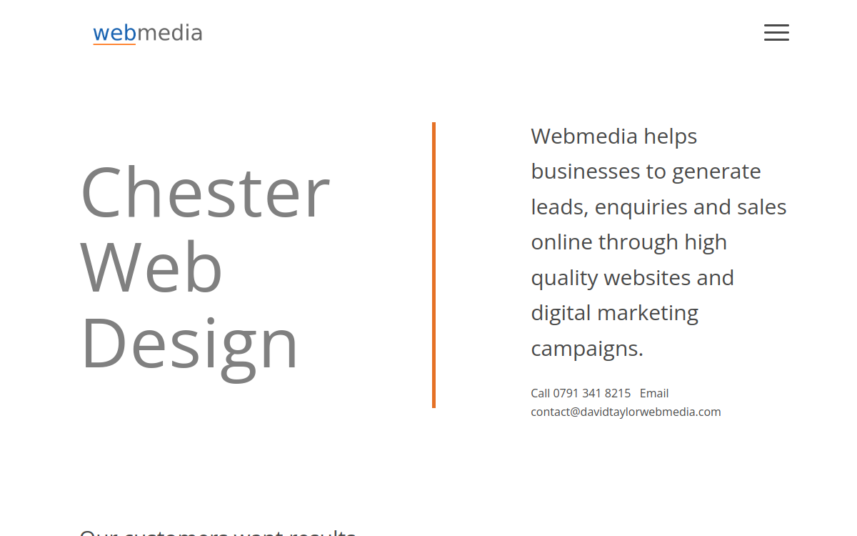 David Taylor Webmedia homepage screenshot