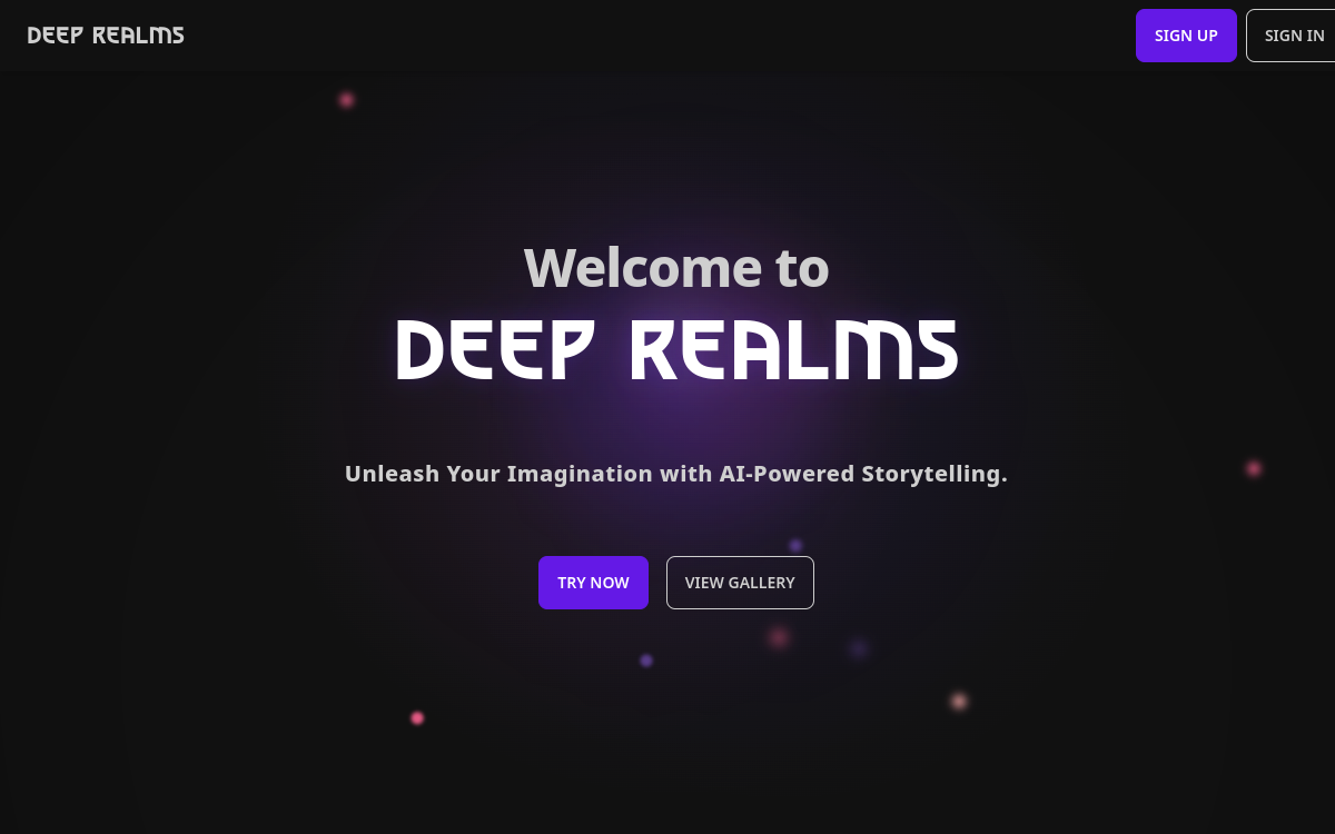 Deep Realms website screenshot