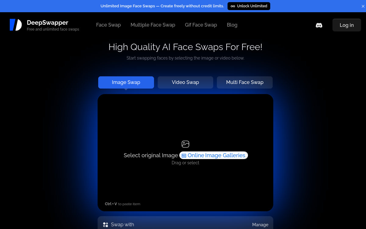 DeepSwapper website screenshot