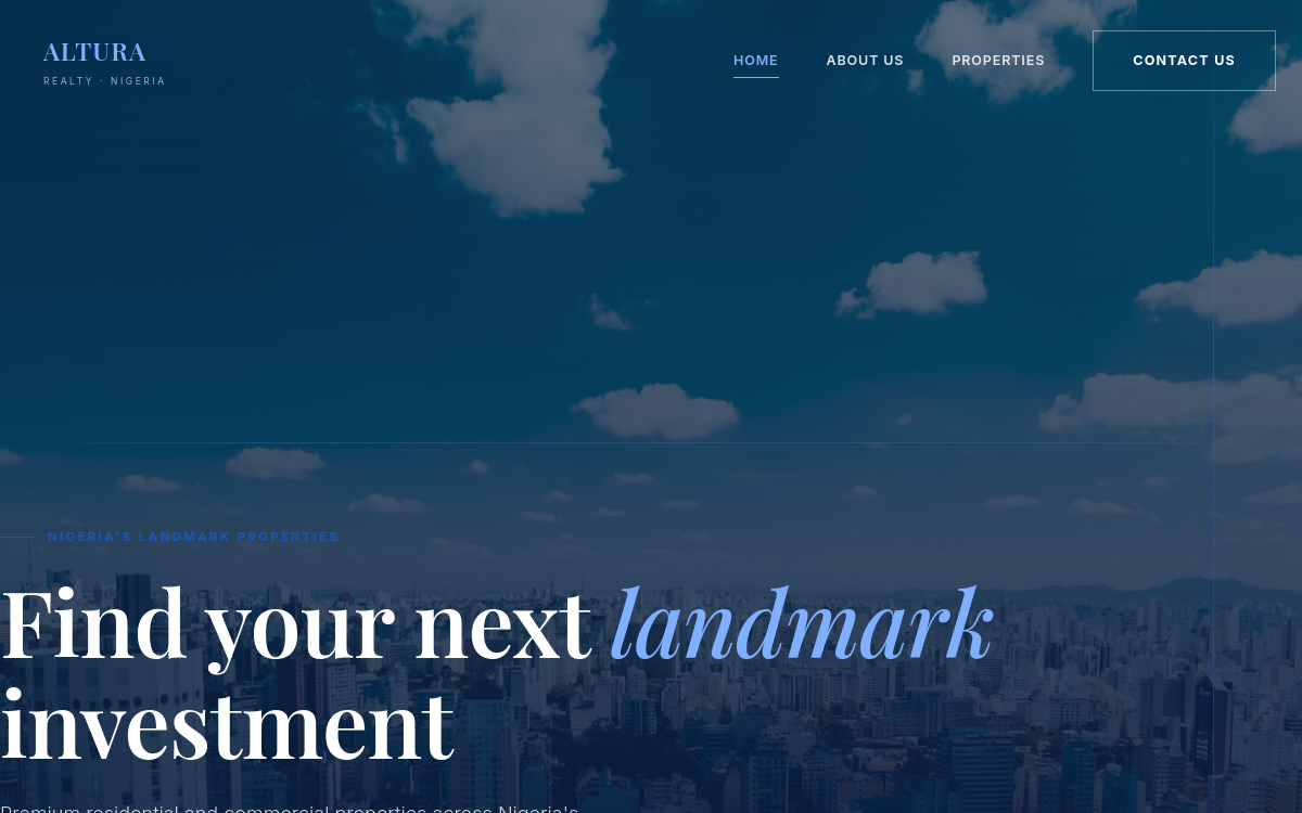 Altura Realty website interface