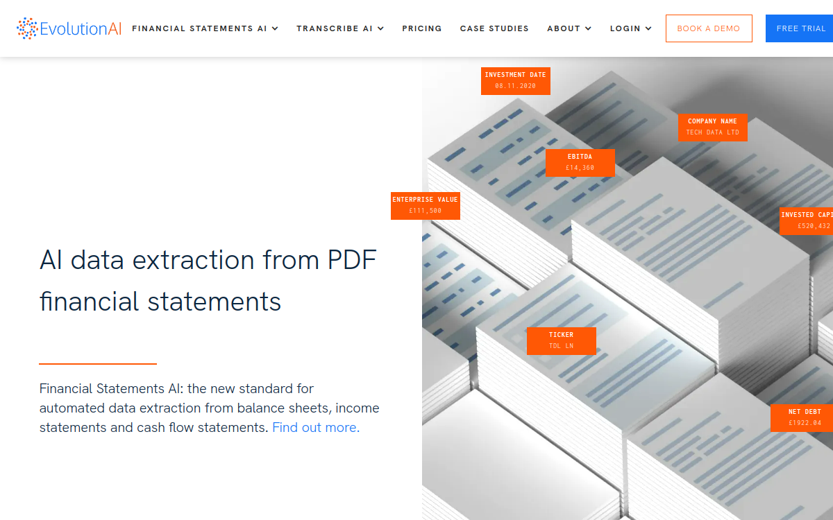 Evolution AI website screenshot