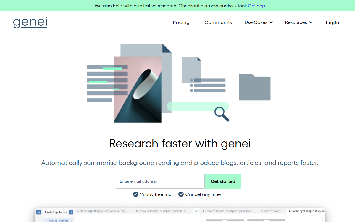 Genei website screenshot
