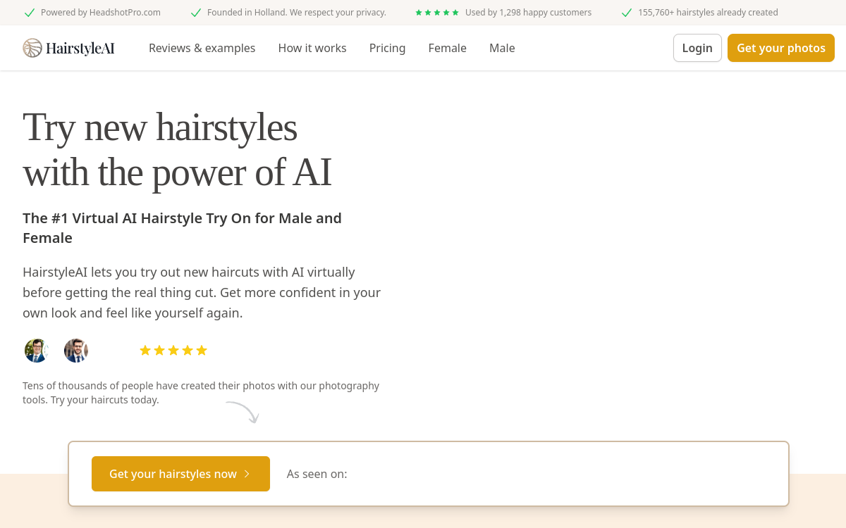 HairstyleAI screenshot