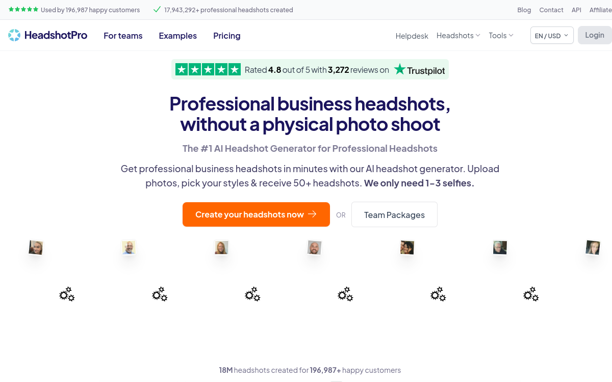 HeadshotPro screenshot