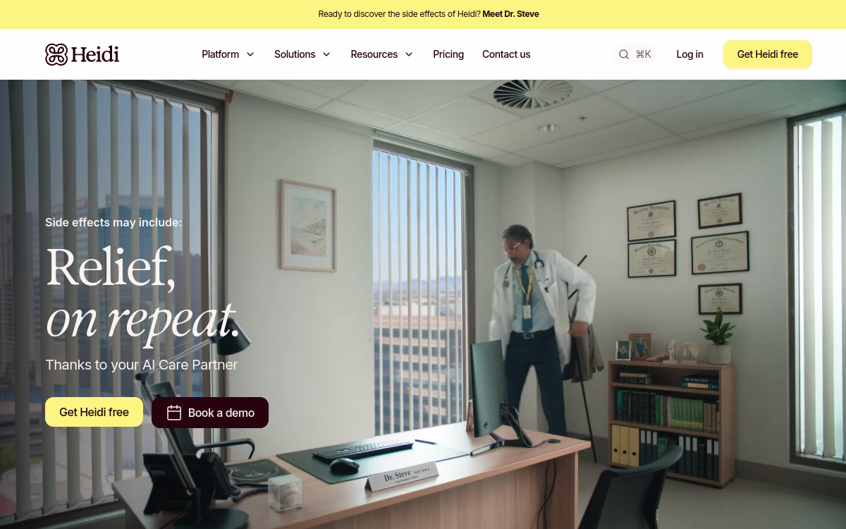 Heidi website screenshot