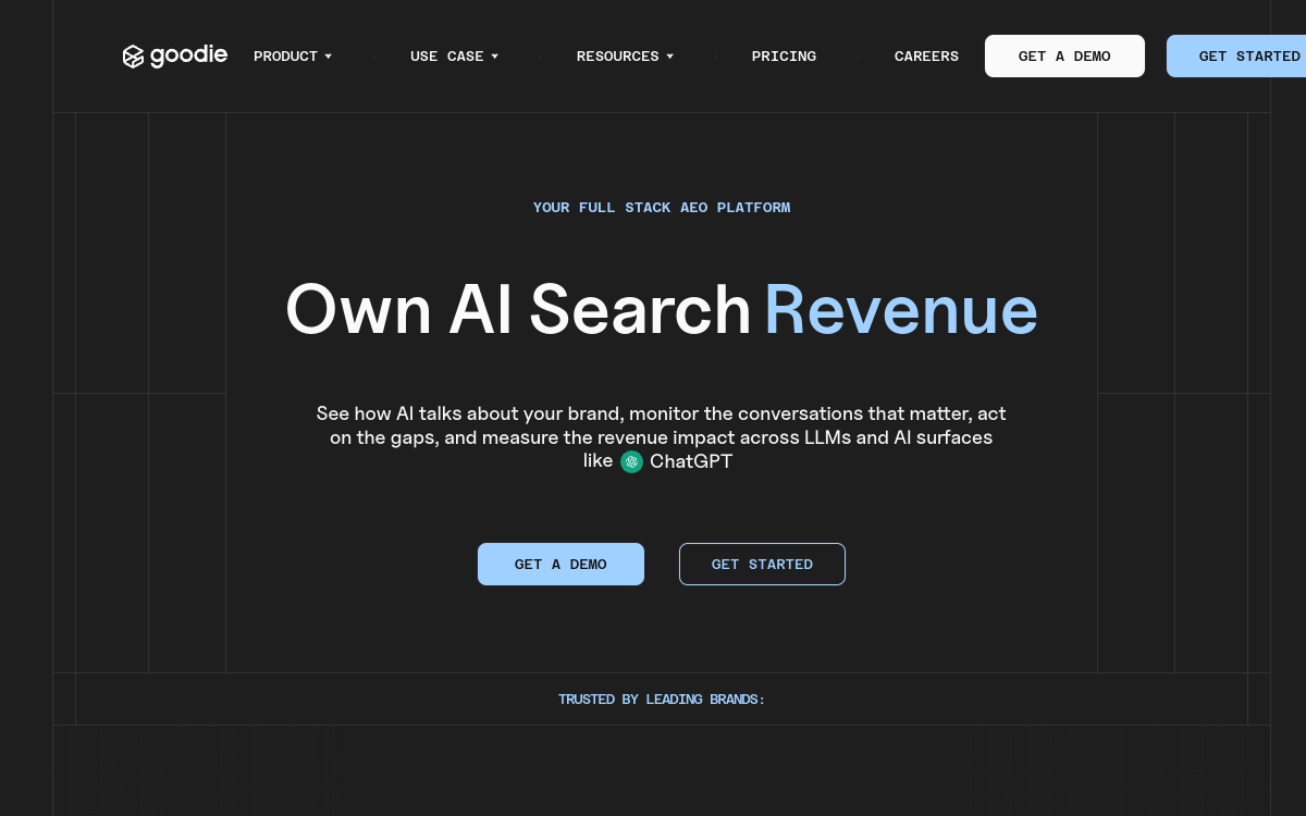 Goodie homepage screenshot