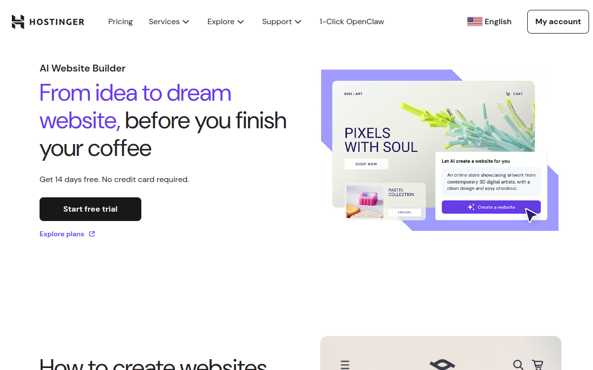 Hostinger Website Builder screenshot