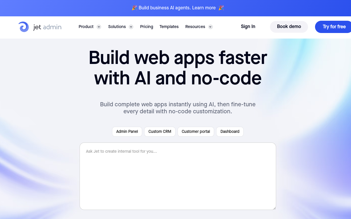 Jet Admin website screenshot