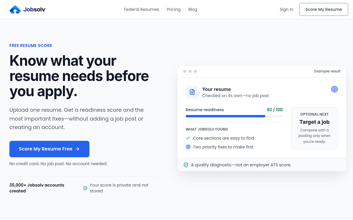 Jobsolv website screenshot