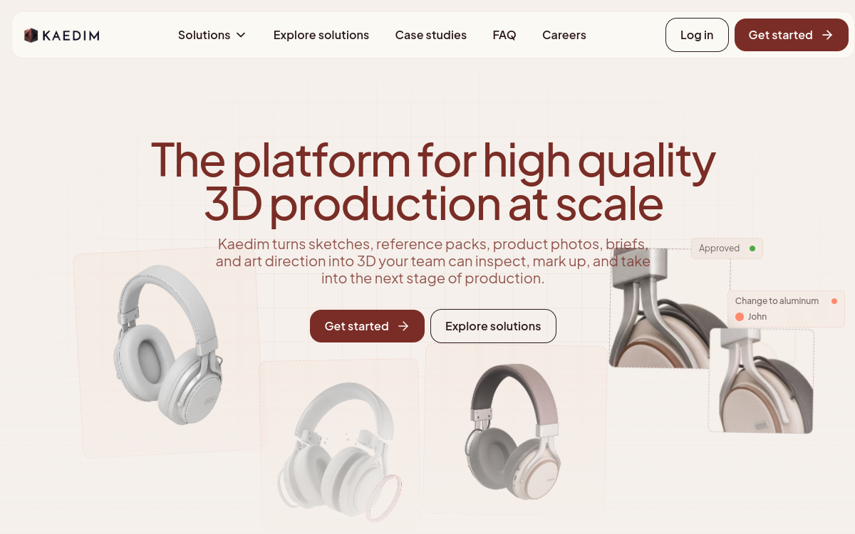 Kaedim website screenshot