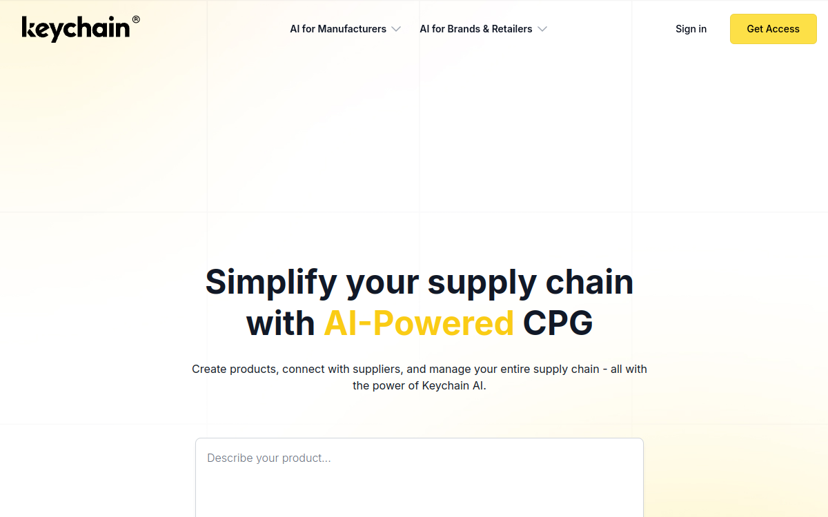 Keychain website screenshot