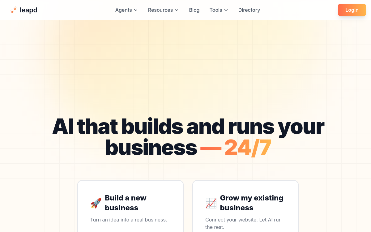 leapd website screenshot