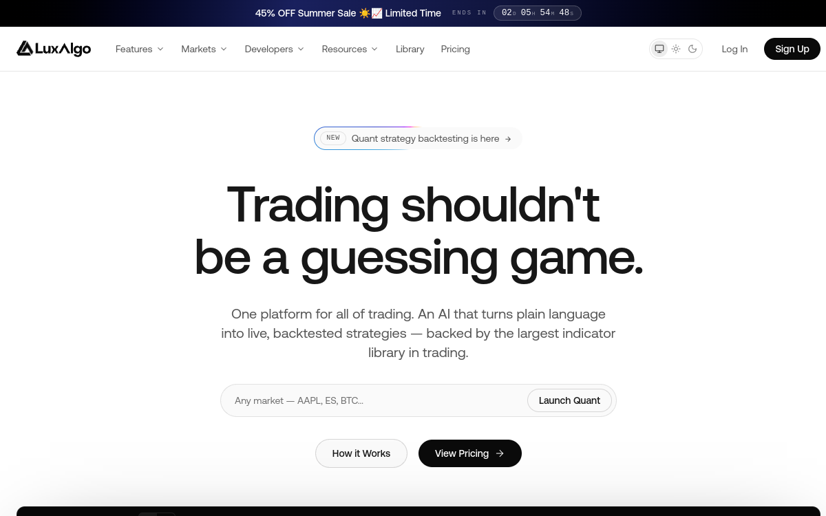 LuxAlgo website screenshot