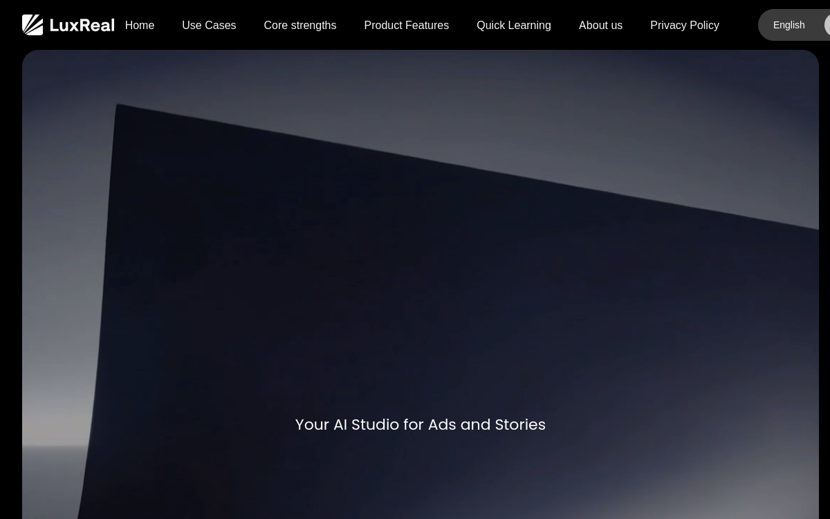 LuxReal | Al-Powered Creator for Product Videos 网站预览