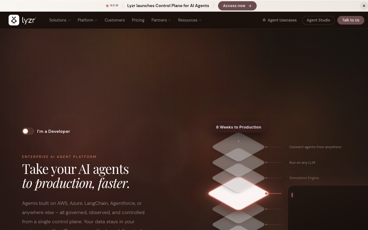 Lyzr.ai website screenshot