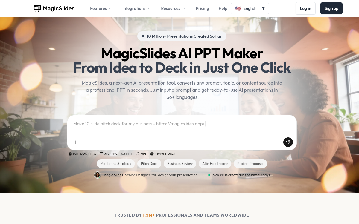 MagicSlides website screenshot