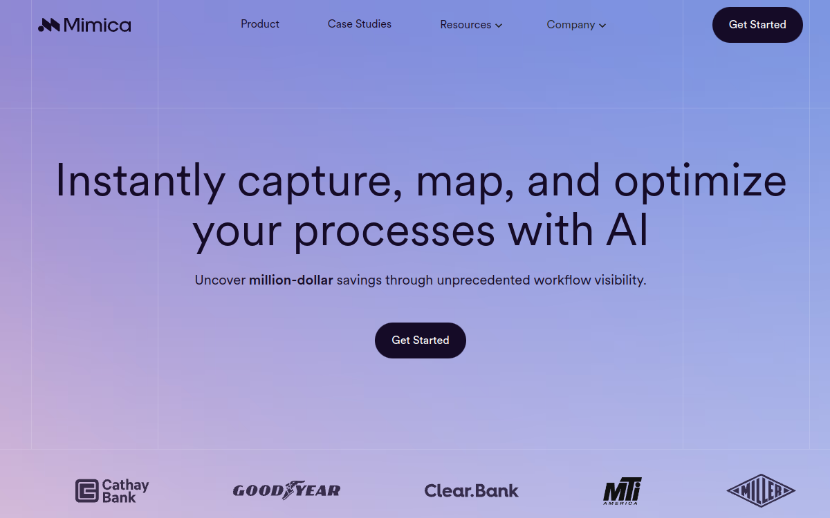 Mimica website screenshot