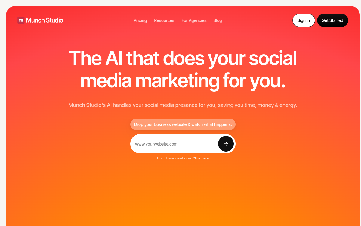 Munch Studio website screenshot