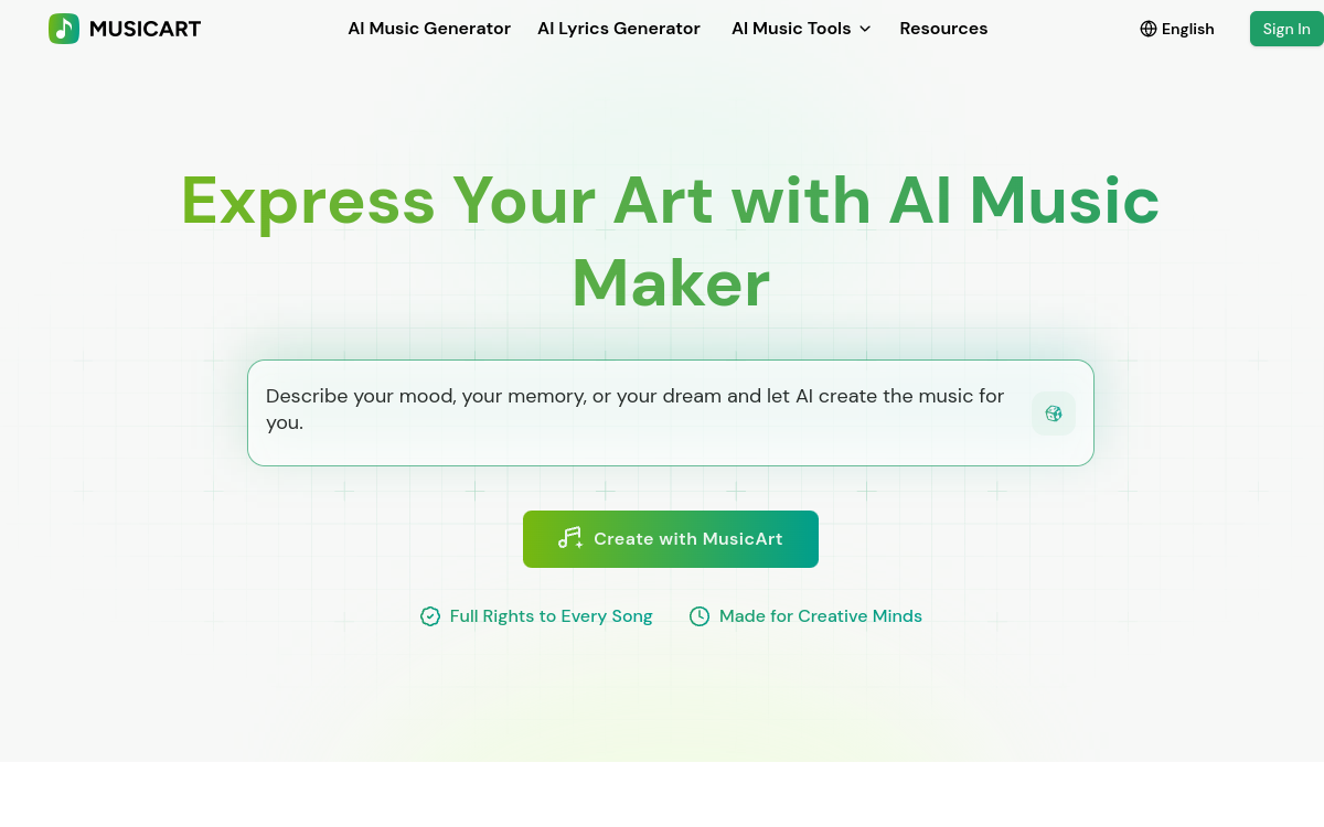 MusicArt website screenshot