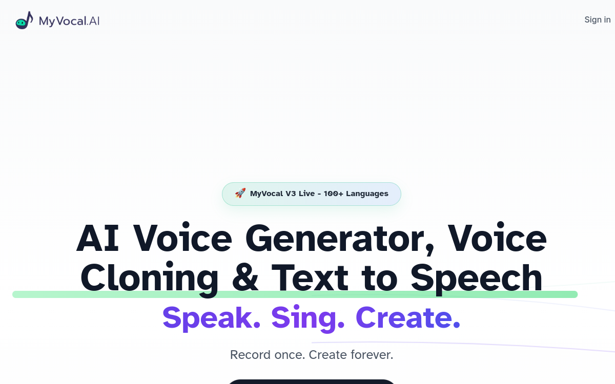 MyVocal.ai screenshot