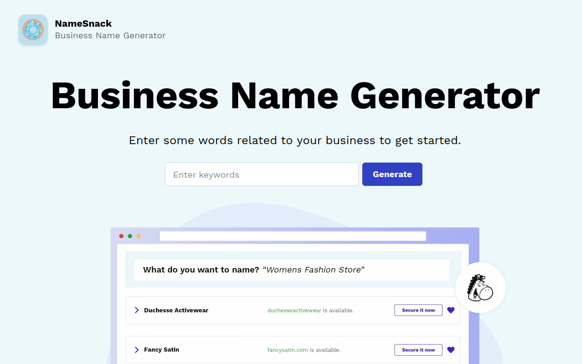 NameSnack website screenshot