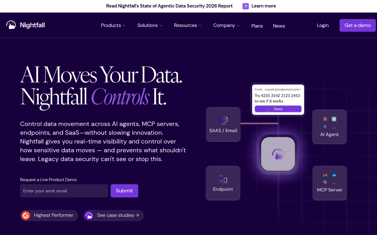 Nightfall AI for Zendesk website screenshot